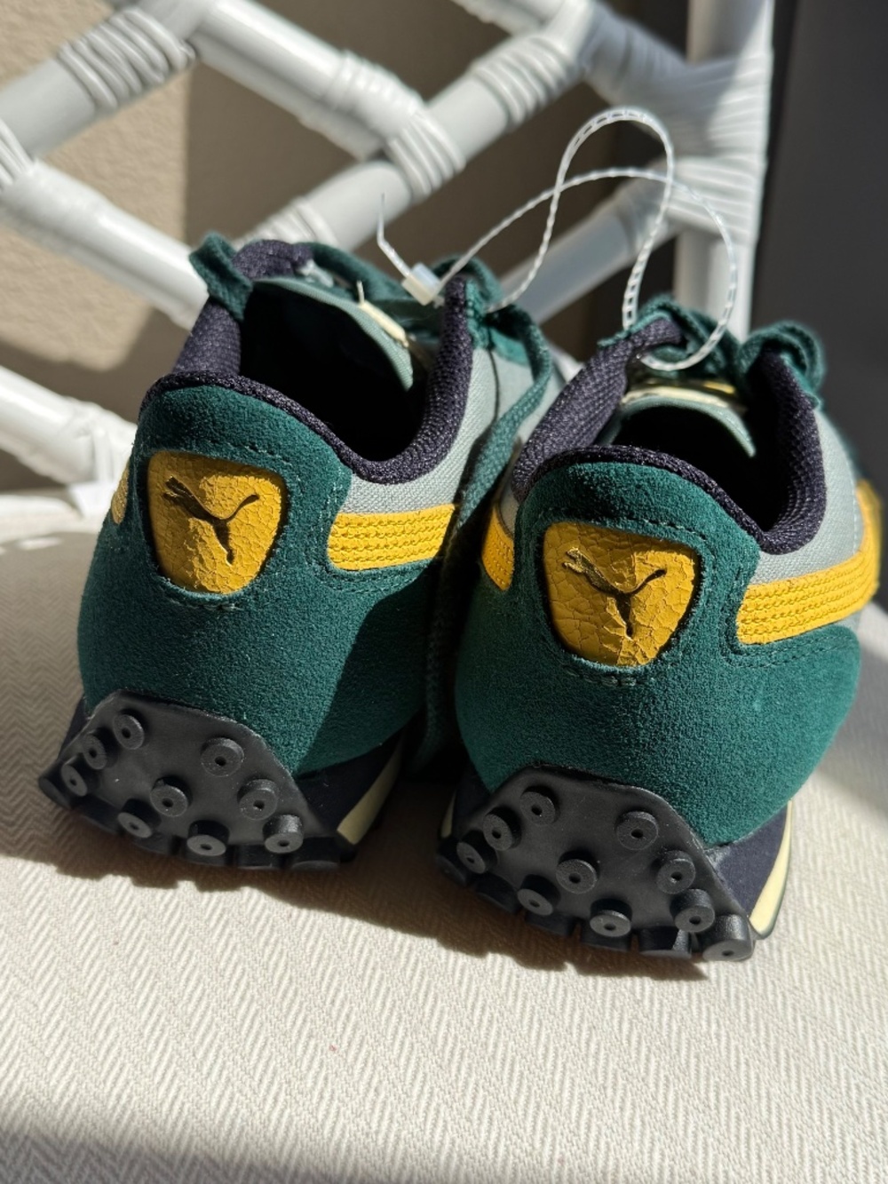 Puma Easy Rider Weathered Green Yellow Retro Sneakers Men's 8 Women 9.5 400397-0 - Picture 7 of 15
